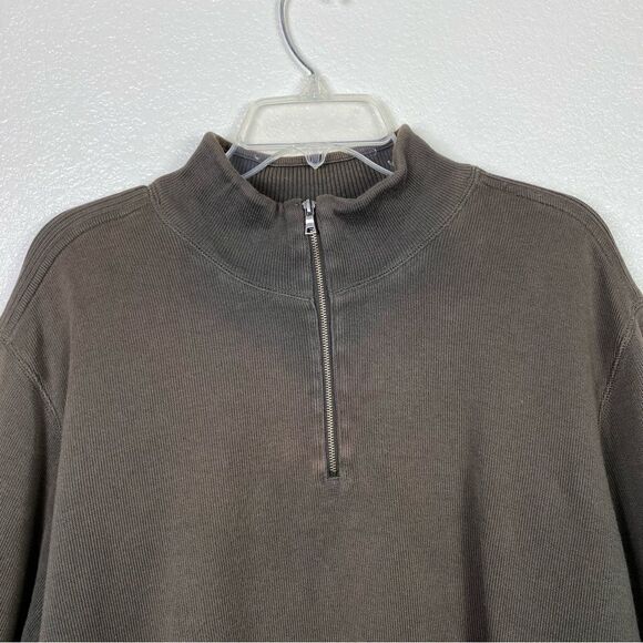 Apt. 9 Dark Army Green Quarter Zip Pullover Sweatshirt Sweater - Picture 2 of 5